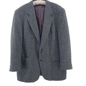 Zylos George Machado Blazer Mens 46L Grey Excellent Herringbone Wool Camel Hair